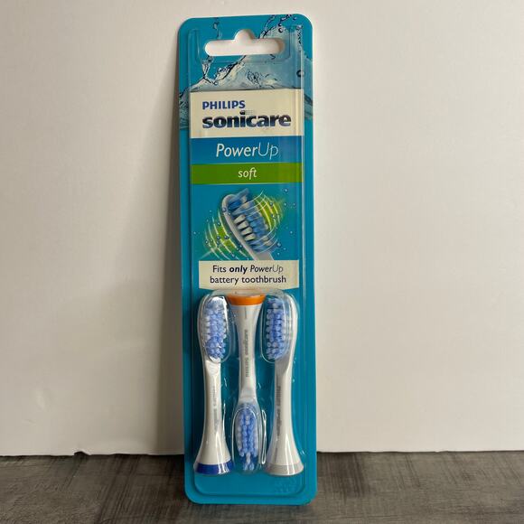 NEW 3 ct PHILIPS SONICARE PowerUp SOFT Replacement Toothbrush Brush Heads HX3023 - Picture 1 of 6